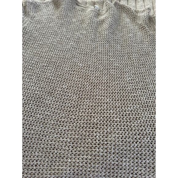 J Jill Sweater Womens Medium Beige Linen Blend Knit Open Knit Lagenlook Coastal - Picture 3 of 9